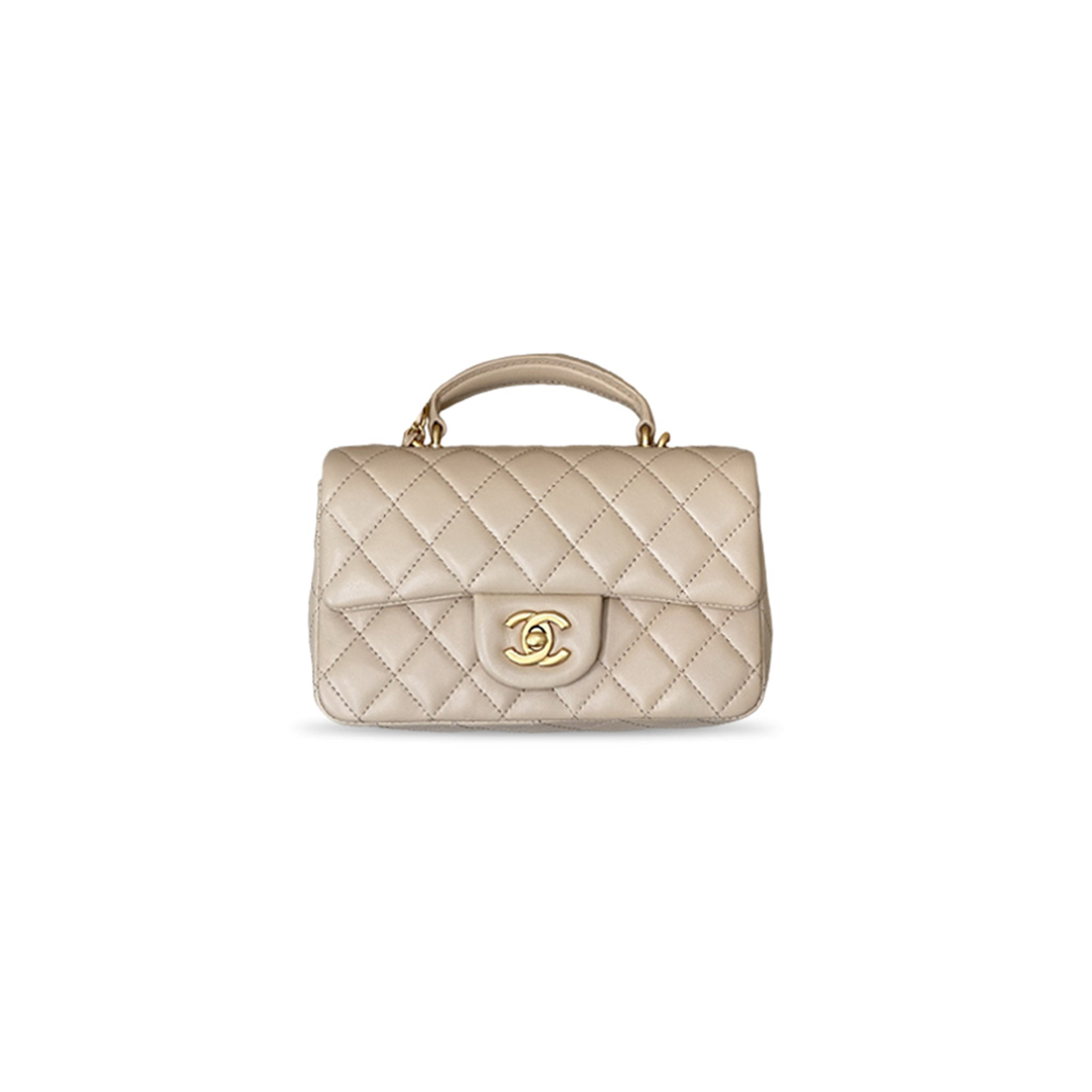 CHANEL LAMBSKIN QUILTED MINI TOP HANDLE RECTANGULAR FLAP (20*13*7cm)
